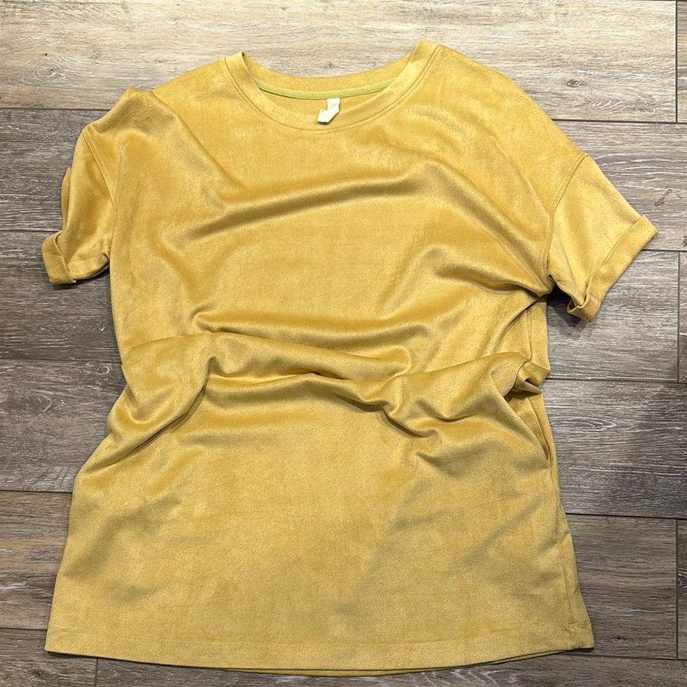 Yellow Relaxed Short Sleeve T-Shirt Dress